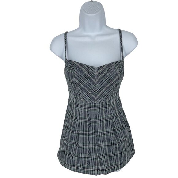 Urban Outfitters Isaac Plaid Sleeveless Romper Size XS - Picture 1 of 13